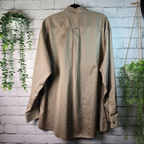 MENS JOS A BANKS LONG SLEEVE BUTTON DOWN CAMEL COLOR TEXTURED FABRIC SIZE XL - Picture 6 of 6